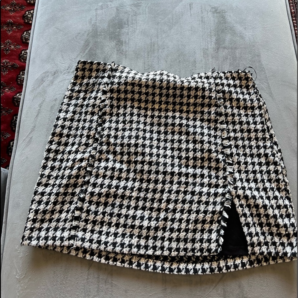 ZARA slit plaid skirt short